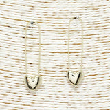 Gold Dipped Valentines Heart Safety PIN Earring