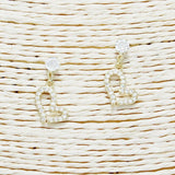 Gold Dipped Pave Valentines Heart Dangle Earring
