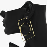 Gold Dipped Geometric Metal Earring