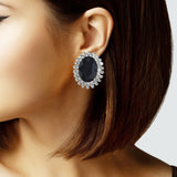 90051, OVAL ACCENT RHINESTONE CLIP ON EARRING