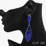 90052, MARQUISE ACCENT RHINESTONE CLIP ON EARRING