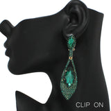 90052, MARQUISE ACCENT RHINESTONE CLIP ON EARRING