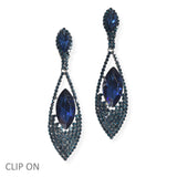 90052, MARQUISE ACCENT RHINESTONE CLIP ON EARRING