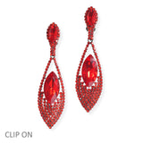 90052, MARQUISE ACCENT RHINESTONE CLIP ON EARRING