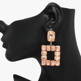 90058, SQUARE ACCENT RHINESTONE EARRING