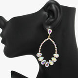 90061, TEARDROP ACCENT RHINESTONE EARRING