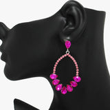 90061, TEARDROP ACCENT RHINESTONE EARRING