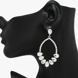 90061, TEARDROP ACCENT RHINESTONE EARRING