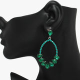 90061, TEARDROP ACCENT RHINESTONE EARRING