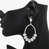 90061, TEARDROP ACCENT RHINESTONE EARRING