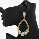 90064, TEARDROP ACCENT RHINESTONE EARRING