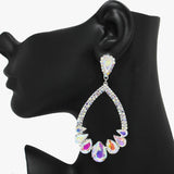 90064, TEARDROP ACCENT RHINESTONE EARRING