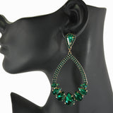 90064, TEARDROP ACCENT RHINESTONE EARRING