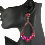 90064, TEARDROP ACCENT RHINESTONE EARRING