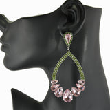 90064, TEARDROP ACCENT RHINESTONE EARRING