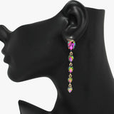 90065, TEARDROP RHINESTONE DROP DANGLE EARRING