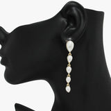 90065, TEARDROP RHINESTONE DROP DANGLE EARRING