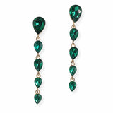 90065, TEARDROP RHINESTONE DROP DANGLE EARRING