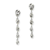 90065, TEARDROP RHINESTONE DROP DANGLE EARRING