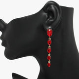 90065, TEARDROP RHINESTONE DROP DANGLE EARRING