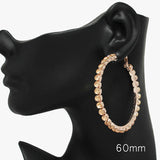 90068, 60MM RHINESTONE ROUND HOOP EARRING