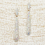 90070, PAVE RHINESTONE DROP DANGLE EARRING