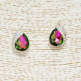90071, TEARDROP RHINESTONE POST EARRING