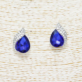 90071, TEARDROP RHINESTONE POST EARRING