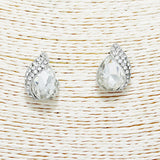 90071, TEARDROP RHINESTONE POST EARRING