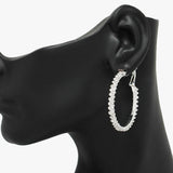 90072, 40MM PAVE RHINESTONE HOOP EARRING