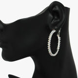 90072, 40MM PAVE RHINESTONE HOOP EARRING