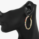 90072, 40MM PAVE RHINESTONE HOOP EARRING