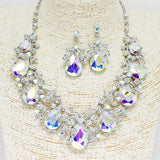90079, LEAF BRANCH RHINESTONE EVENING NECKLACE