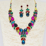 90080, MULTI RHINESTONE EVENING NECKLACE