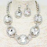 90085, OVAL ACCENT RHINESTONE EVENING NECKLACE