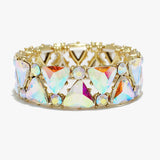 90087, TRIANGLE ACCENT RHINESTONE STRETCH BRACELET
