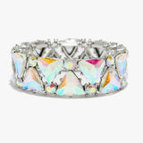90087, TRIANGLE ACCENT RHINESTONE STRETCH BRACELET