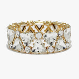 90087, TRIANGLE ACCENT RHINESTONE STRETCH BRACELET