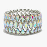 90090, TEARDROP ACCENT RHINESTONE STRETCH BRACELET