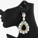 90091, MULTI RHINESTONE EVENING EARRING