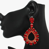 90091, MULTI RHINESTONE EVENING EARRING