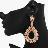 90091, MULTI RHINESTONE EVENING EARRING