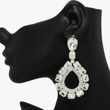 90091, MULTI RHINESTONE EVENING EARRING