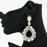 90091, MULTI RHINESTONE EVENING EARRING