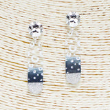 90102, COLORFUL LEOPARD PRINT WITH GLITTER ACRYLIC EARRING