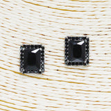 90106, RECTANGLE CUBIC ZIRCONIA STUD EARRING