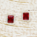 90106, RECTANGLE CUBIC ZIRCONIA STUD EARRING