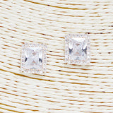90106, RECTANGLE CUBIC ZIRCONIA STUD EARRING