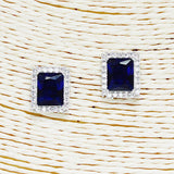 90106, RECTANGLE CUBIC ZIRCONIA STUD EARRING