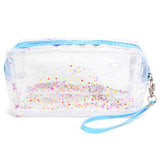 90120, GLITTER SEE THROUGH CLEAR POUCH